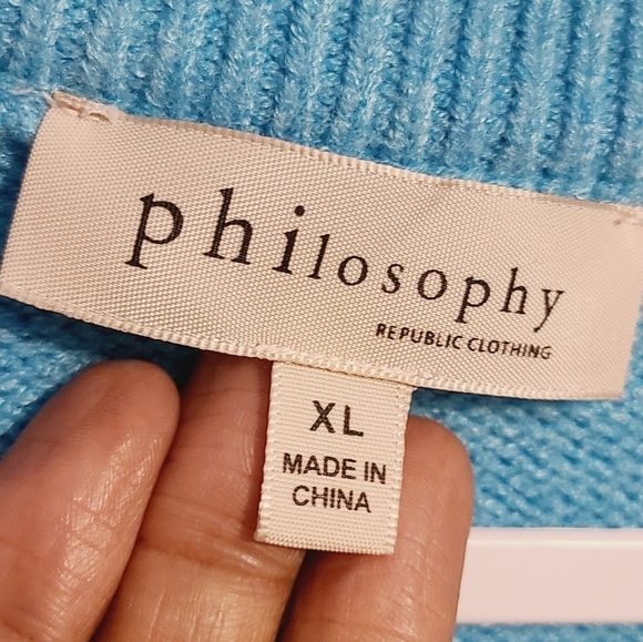 Philosophy | Women's Teal or Turquoise Crewneck Sweater (Size XL) - Picture 2 of 13